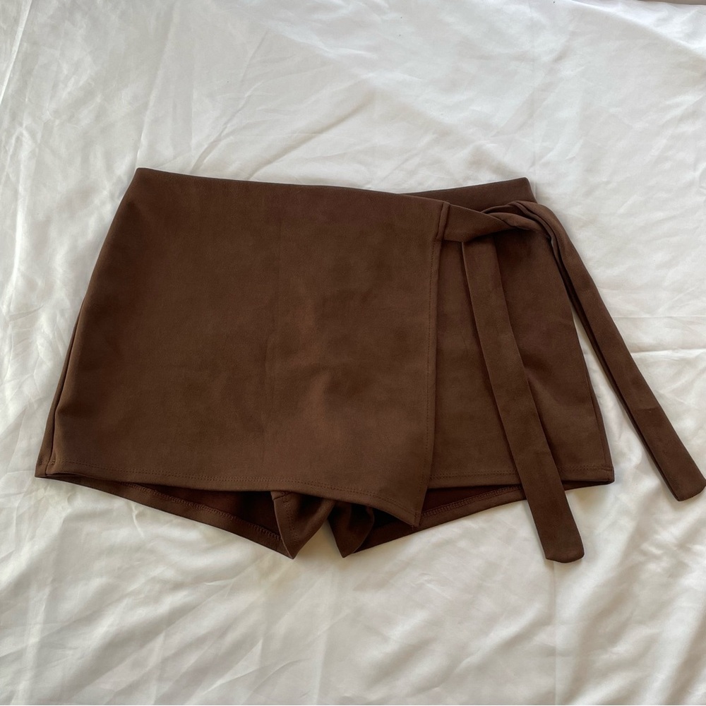 Haute Monde Brown Wrap Skort
